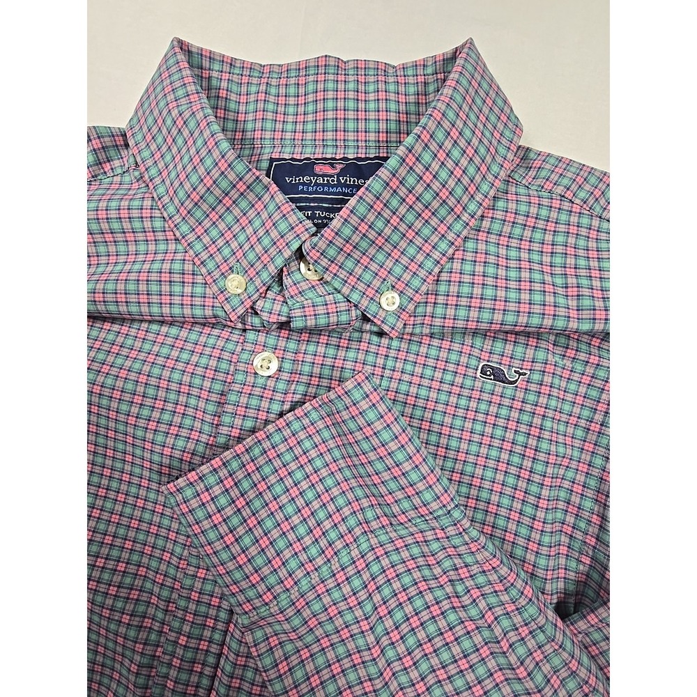 Vineyard Vines Slim Fit Plaid‎ Shirt M Preppy Coastal Men's